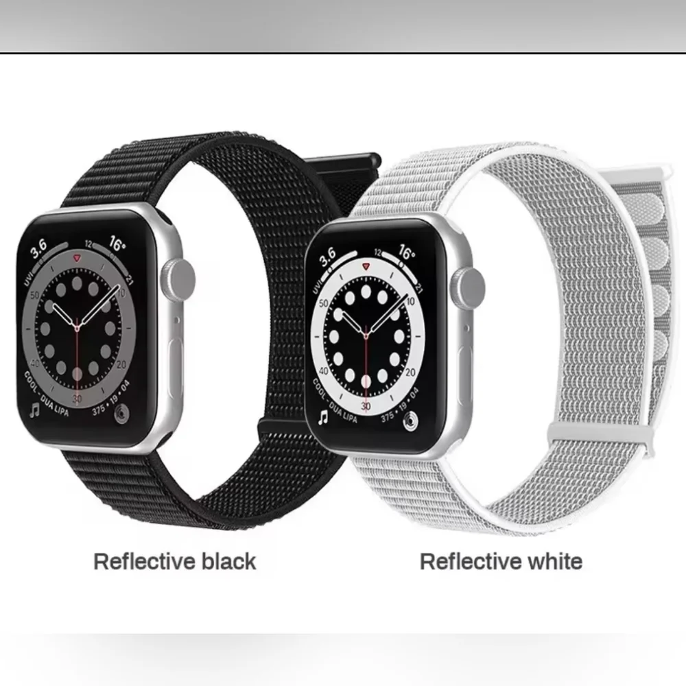 Nylon Dual Strap Watch Bands - 2 Pack - Compatible with Apple Watch 38 40 41 mm
